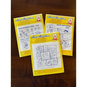 Vtg Aunt Martha's Christmas Hot Iron Transfers Lot 3860 3859 3595 Uncut Santa